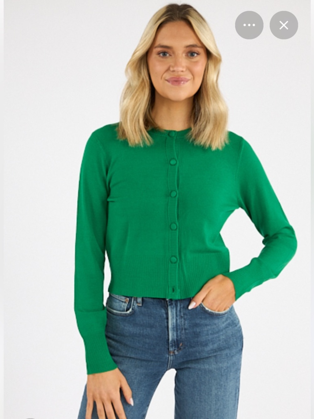 French Connection - NEVER WORN! - Green Button Cardigan Sweater